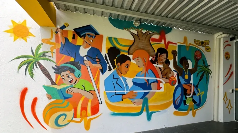 ISD ganha novo mural artístico que celebra a diversidade, a inclusão e a força da educação