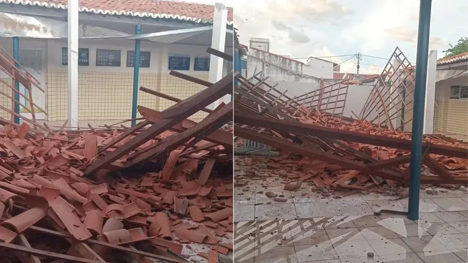 Teto de escola desaba no interior do RN; não há feridos
