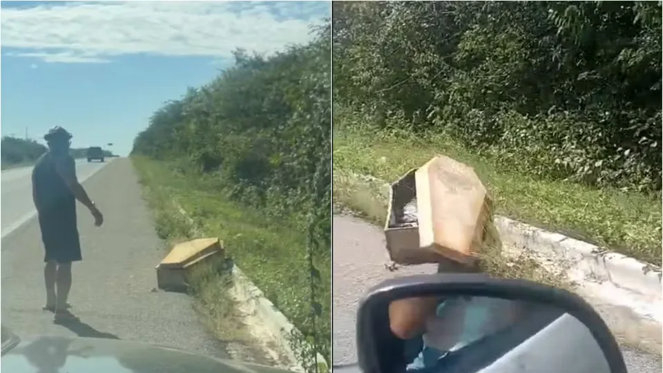 Caixão é encontrado abandonado na BR-304 em Mossoró
