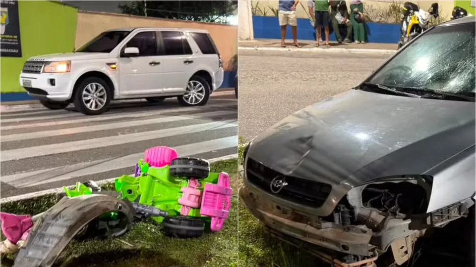 Carro atinge babá e criança de 2 anos em faixa de pedestres na Grande Natal