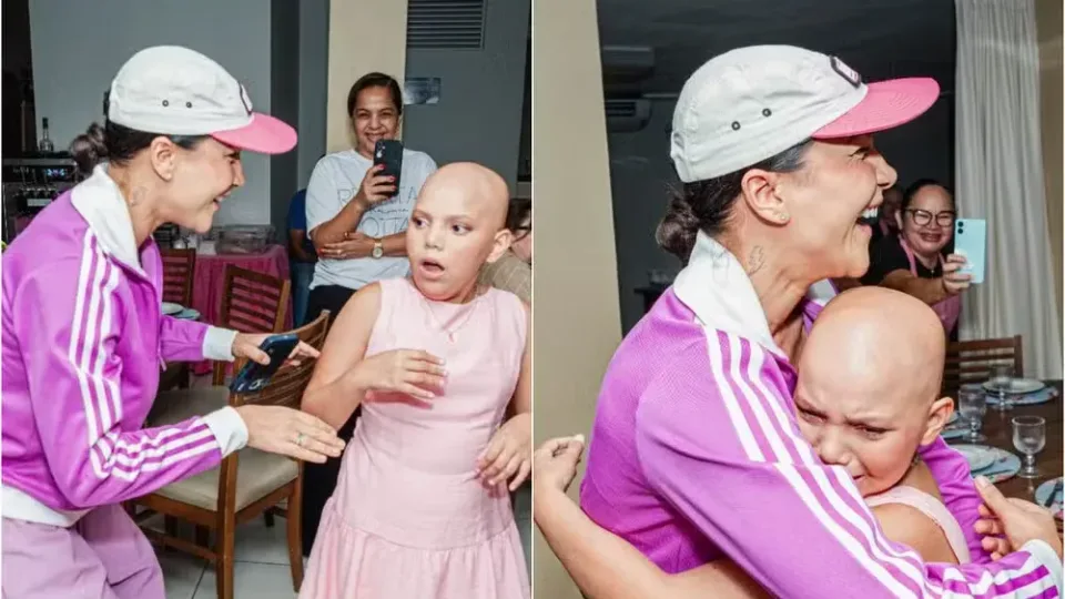 Michele Andrade surpreende fã de 14 anos com câncer em festa de aniversário em Natal: ‘Uma noite linda’