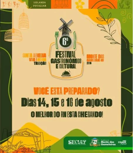 6º Festival Gastronômico e Cultural de Monte das Gameleiras começa hoje (14)