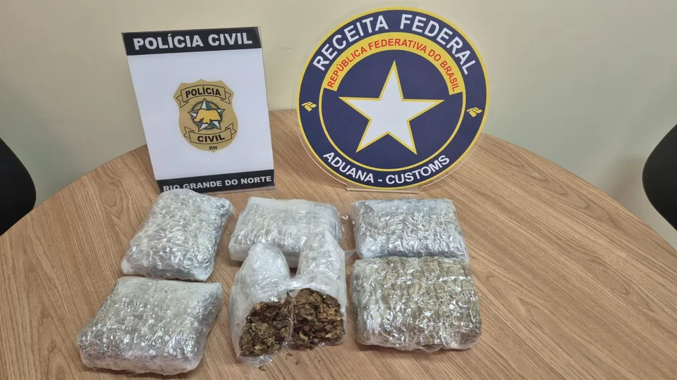 Polícia Civil e Receita Federal apreendem drogas em encomenda interestadual em Parnamirim