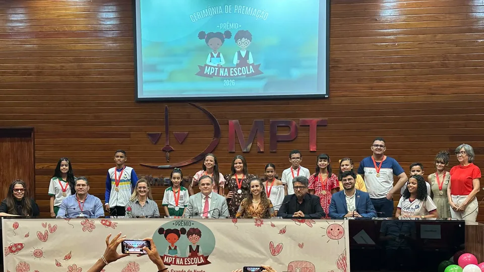 Macaíba se destaca na etapa estadual do projeto MPT na Escola 2026 com dois trabalhos premiados